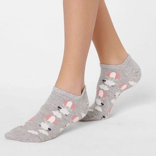 LA SHOP Set of 2 Pairs: Patterned No-show Socks