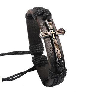 KINNO Cross Leather Bracelet