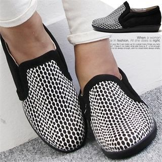 Reneve Dotted Faux-Leather Slip-Ons