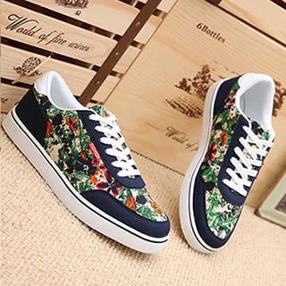 Preppy Boys Floral Panel Sneakers