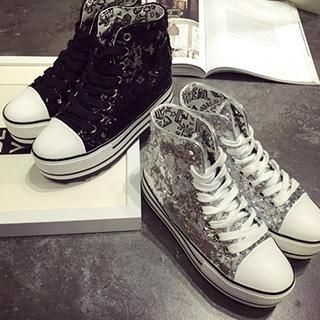 QiQi House Sequined Platform Sneakers