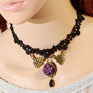 LENNI Rosette Lace Choker