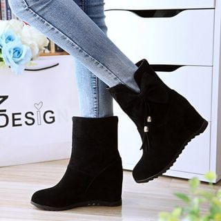 Colorful Shoes Faux Suede Wedge Ankle Boots