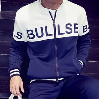 Besto Set: Lettering Zip Jacket + Sweatpants