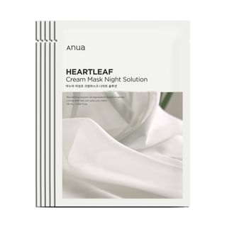 Anua - Combo de Mascarillas Faciales Heartleaf Cream Mask Night Solution Pack Bundle Set
