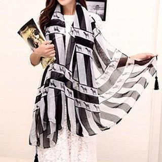 Scarf Factory Contrast Color Striped Scarf