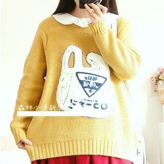 Mellow Fellow Patch Round-Neck Sweater