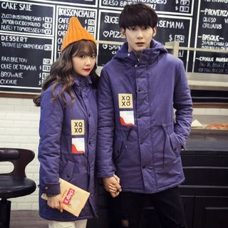 Bay Go Mall Lettering Matching Couple Padded Coat
