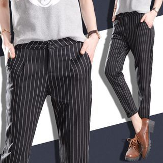 Fashion Street Pinstriped Cropped Trousers