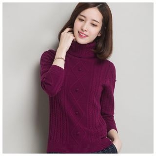 Mistee Turtleneck Cable Knit Sweater