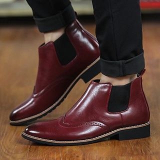 Preppy Boys Genuine-Leather Wing-Tip Ankle Boots