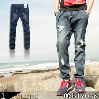 OBI YUAN Drawstring Waist Jeans