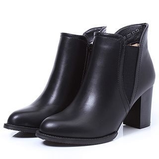 DUSTO Chunky Heel Zip Ankle Boots