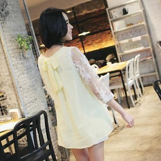 Tokyo Fashion Lace-Sleeve Bow-Back Top