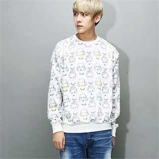 THE COVER Long-Sleeve Pattern T-Shirt