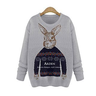 Dream Girl Rabbit Printed Knit Top