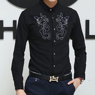 Besto Embroidered Long-Sleeve Shirt