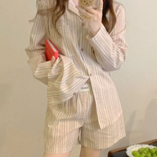 Pajama Set: Striped Shirt + Shorts