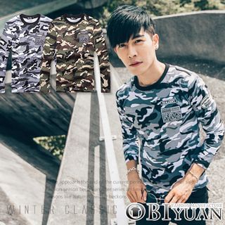OBI YUAN Camouflage Panel Long-Sleeve T-shirt