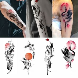 Pivoine - Japanese Crane Waterproof Temporary Tattoo