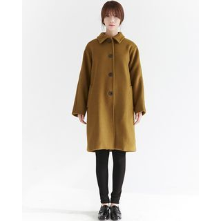 Someday, if Single-Breasted Wool Blend Long Coat