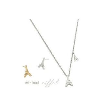 soo n soo Set: Eiffel Tower Necklace + Earrings