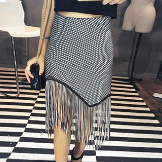 Fashion Street Fringe Trim Skirt