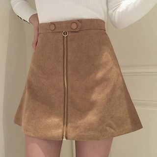 Honey House Zip Front A-Line Skirt