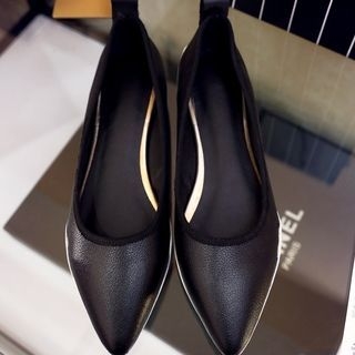 JY Shoes Genuine Leather Pointy Flats