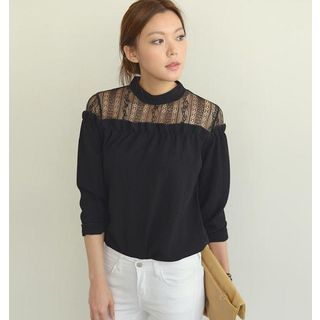 SO Central Lace Yoke Long-Sleeved Top