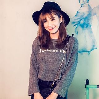 Tokyo Fashion Lettering Knit Pullover