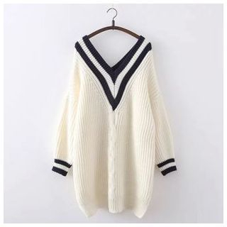 TOJI V-Neck Long Sweater