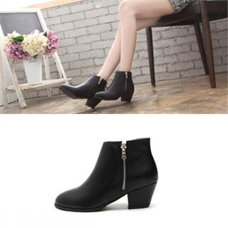 SHOES ROOM Faux-Leather Ankle Boots