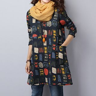 chic n' fab Printed Fleece-lined Dress