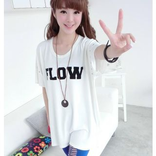 59 Seconds Studded Lettering Long T-Shirt