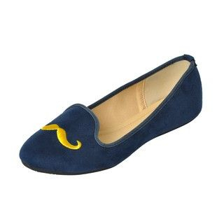 yeswalker Mustache-Embroidered Loafers