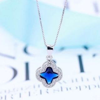 LoveGem Sterling Silver Four-Leaf Clover Necklace