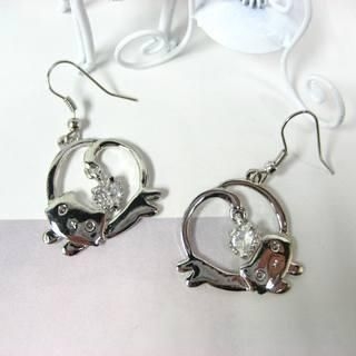 Cat Earrings Sliver - One Size