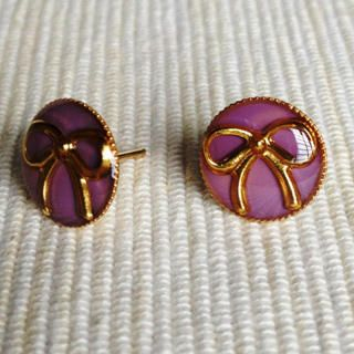 MyLittleThing Resin Ribbon Earrings (Purple) One Size