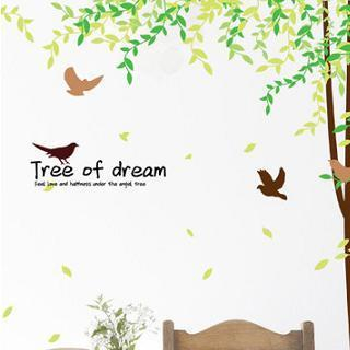 LESIGN Tree Wall Sticker Brown and Green - One Size