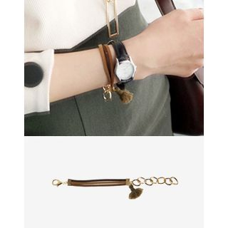UPTOWNHOLIC Faux-Leather Layered Bracelet