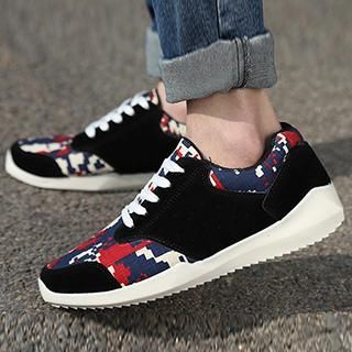 Preppy Boys Printed Panel Sneakers