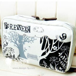 Flower Princess Cosmetic Bag Black , White - One Size