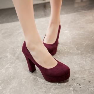 Pretty in Boots Faux Suede Platform Pumps