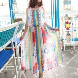 Halona Sleeveless Printed Maxi Dress