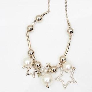 Ticoo Faux-Pearl Star Chunky Necklace
