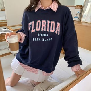 Drop-Shoulder Letter Sweatshirt