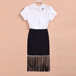 Flore Fringed Beaded Miniskirt