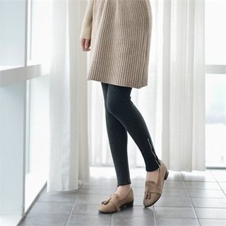 Styleberry Faux-Fur Lined Zip-Hem Leggings