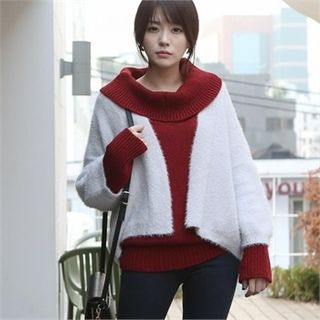 ode' Open-Front Furry-Knit Cardigan